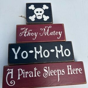 Pirate Themed Wooden Sign Set